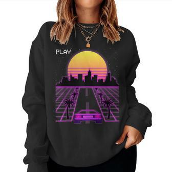 Vaporwave Sunset Synthwave Cyberpunk Outrun 80S Women Women Sweatshirt - Monsterry AU