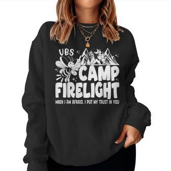 Vbs Camp Firelight Vbs 2024 Vacation Bible School Christian Women Sweatshirt - Thegiftio UK