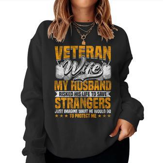 Veteran Woman Army Husband Soldier Saying Cool Military Women Sweatshirt - Monsterry DE