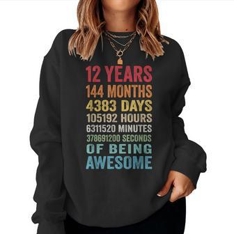 Vintage 12 Years Old Being Awesome 12Th Birthday Boys Girls Women Sweatshirt - Monsterry