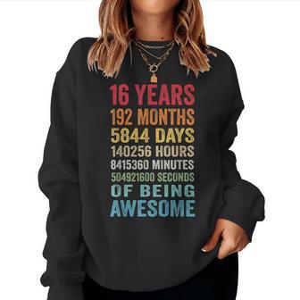 Vintage 16 Years Old Being Awesome 16Th Birthday Boys Girls Women Sweatshirt - Thegiftio UK