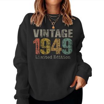 Vintage 1949 75Th Birthday 75 Year Old For Women Women Sweatshirt - Thegiftio UK