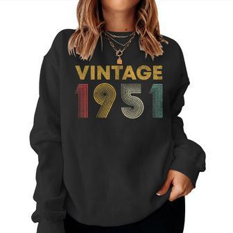 Vintage 1951 73Rd Birthday 73 Years Old Women Sweatshirt - Monsterry