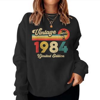 Vintage 1984 Birthday Retro Legend Since 1984 Women Sweatshirt - Thegiftio UK