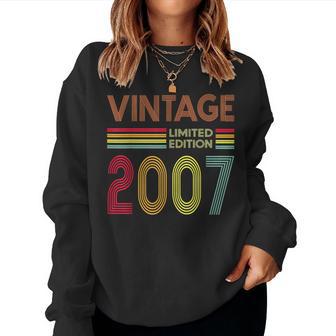 Vintage 2007 17 Years Old Boys And Girls 17Th Birthday Women Sweatshirt - Monsterry DE