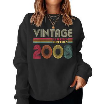 Vintage 2008 16 Years Old Boys And Girls 16Th Birthday Women Sweatshirt - Thegiftio UK