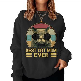 Vintage Best Cat Mom Ever For Women Cat Lover Cat Mom Women Sweatshirt - Monsterry DE