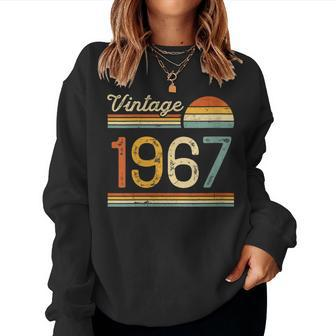 Vintage Born In 1967 Retro Birthday Women Sweatshirt - Monsterry
