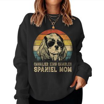 Vintage Cavalier King Charles Spaniel Mom Dog Mother's Day Women Sweatshirt - Thegiftio UK
