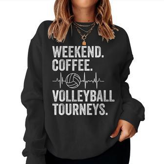 Vintage Weekend Coffee And Volleyball Moms Apparel Women Sweatshirt - Seseable
