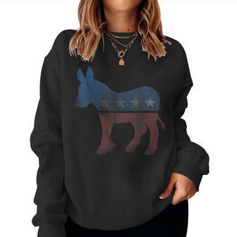 Vintage Democratic Donkey Democrat Women Sweatshirt - Thegiftio UK