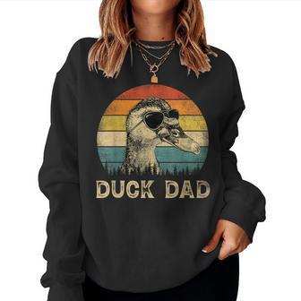 Vintage Duck Dad Duck Lovers Daddy Father's Day Women Sweatshirt - Monsterry