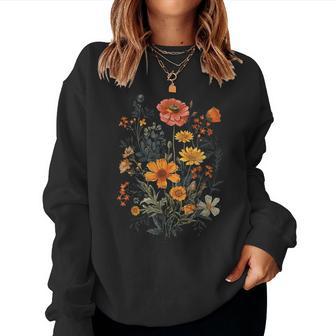 Vintage Flowers Floral Pressed Flower Women Sweatshirt - Seseable