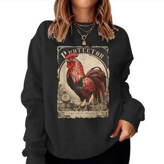 Vintage Gockel Elegant Rooster Bird Chicken Farmer Rooster Women Sweatshirt - Monsterry DE