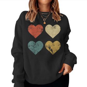 Vintage Hearts Cool Retro Valentines Day For Men Women Sweatshirt - Monsterry UK