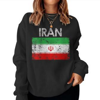 Vintage Iran Iranian Flag Pride Women Sweatshirt - Monsterry