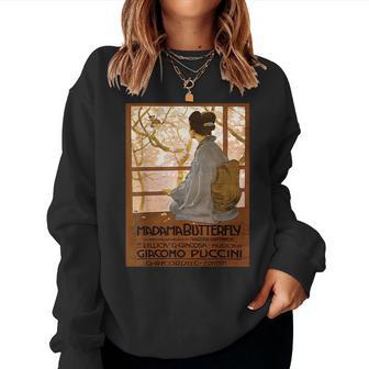 Vintage Poster Madama Butterfly Retro Women Sweatshirt - Monsterry