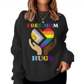 Vintage Retro Free Mom Hugs Supports Lgbtq Gay Pride Month Women Sweatshirt - Seseable