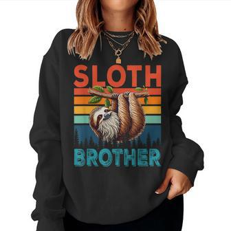 Vintage Retro Sloth Costume Brother Father's Day Animal Women Sweatshirt - Monsterry