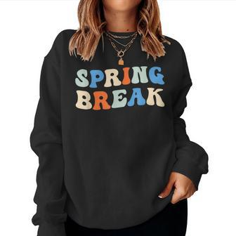 Vintage Spring Break 2024 Cute Spring Vacation Teacher Women Sweatshirt - Monsterry AU