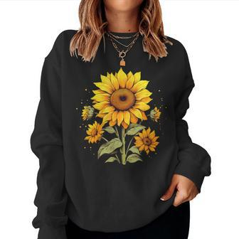 Vintage Sunflower Graphic Women Sweatshirt - Seseable