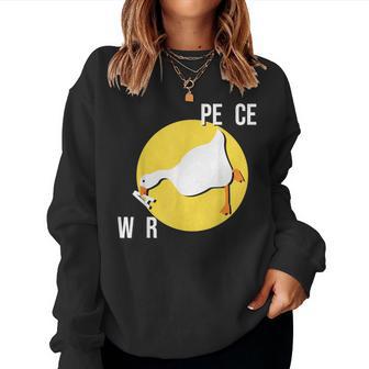 Make War Not Peace Meme Untitled Meme Goose Duck Want Wars Women Sweatshirt - Monsterry DE