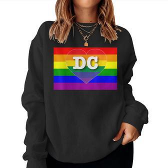 Washington Dc Gay Pride Rainbow Flag Lgbt Women Sweatshirt - Monsterry