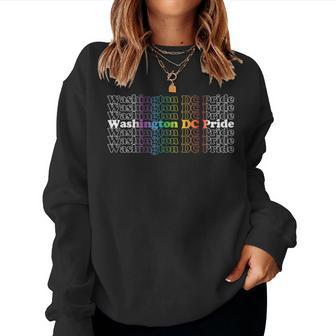Washington Dc Pride Rainbow Vintage Inspired Lgbt Women Sweatshirt - Monsterry