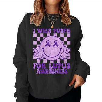 I Wear Purple For Lupus Awareness Purple Lupus Women Sweatshirt - Seseable