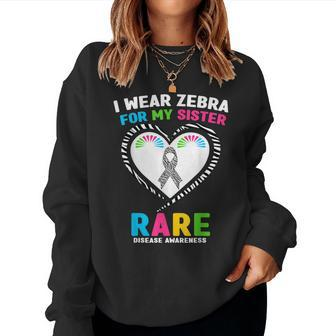 I Wear Zebra For My Sister Rare Disease Awareness Women Sweatshirt - Monsterry DE