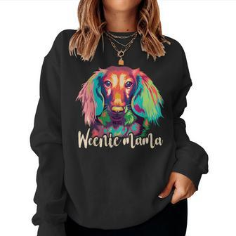 Weenie Mama Dachshund Mom Weiner Dog Lover Women Sweatshirt - Monsterry