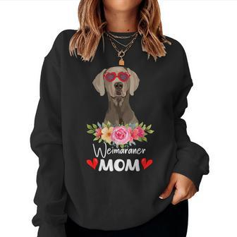 Weimaraner Mom Mama Sunglasses Flower Dog Lover Owner Womens Women Sweatshirt - Monsterry DE