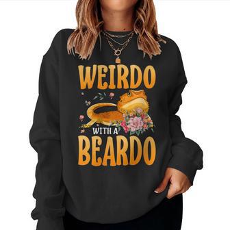 Weirdo With A Beardo Bearded Dragon Beardie Women Sweatshirt - Monsterry CA