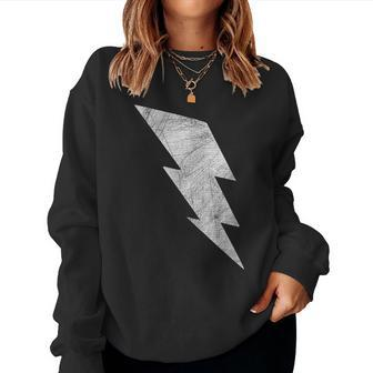 White Retro Vintage Lightning Bolt Graphic Kid Women Sweatshirt - Monsterry AU