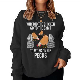 Why Did The Chicken Go To The Gym Animal Women Sweatshirt - Monsterry CA