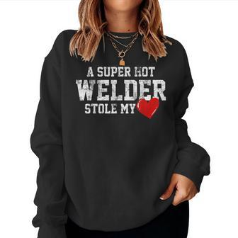 Wife Girlfriend Welder Welding Women Sweatshirt - Monsterry