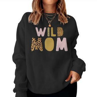 Wild One Mom Two Wild Birthday Outfit Zoo Birthday Animal Women Sweatshirt - Thegiftio UK
