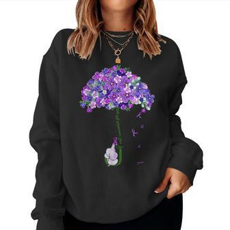 I Will Remember For You Purple Flower Alzheimers Awareness Women Sweatshirt | Mazezy AU