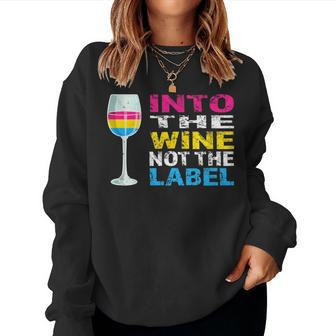 Into The Wine Not The Label Pansexual Lgbtq Pride Vintage Women Sweatshirt - Monsterry AU