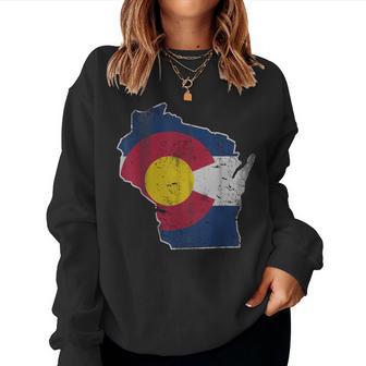 Wisconsin Colorado Flag Transplant Women Sweatshirt - Monsterry AU