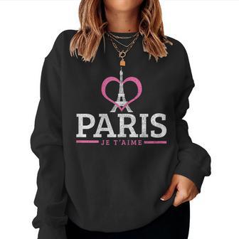 Women's Paris France Eiffel Tower Souvenir Sweatshirt Frauen - Seseable