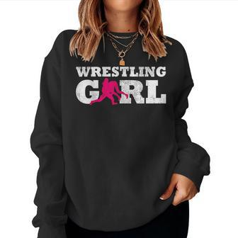 Wrestling Girl Player Silhouette Sport Women Sweatshirt - Monsterry CA