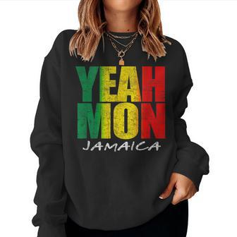 Yeah Mon Retro Jamaica Reggae Jamaican Souvenir Women Sweatshirt - Seseable