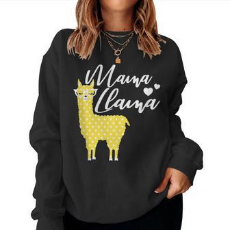 Yellow Polka Dot Mama Llama Cool Mama Llama Fun Mama Llama Women Sweatshirt - Monsterry