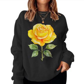 Yellow Rose Flower Hot Topic Women Sweatshirt - Monsterry CA