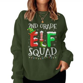 2Nd Grade Elf Squad Teacher Christmas Students Women Sweatshirt - Seseable
