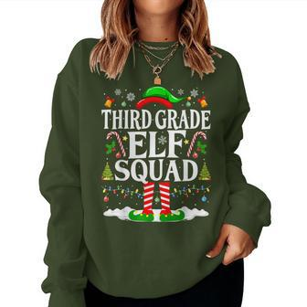 3Rd Grade Elf Squad Xmas Christmas Third Grade Elf Women Sweatshirt - Seseable