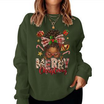 African American Christmas African Black Xmas Mom Women Women Sweatshirt - Seseable