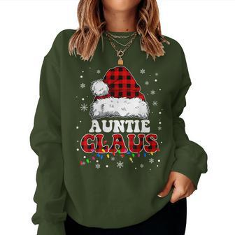 Auntie Claus Santa Claus Matching Family Pajamas Women Sweatshirt - Thegiftio UK