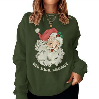 Big Nick Energy Santa Groovy Retro Women Sweatshirt - Seseable